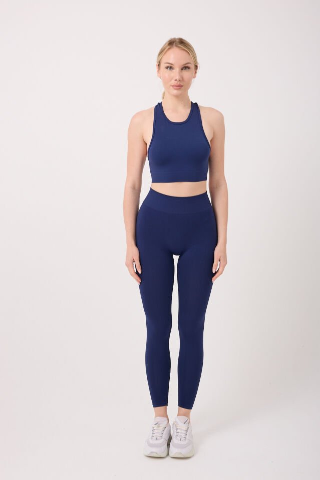 Aura Arkası Toplamalı Toparlayıcı Etkili Yüksek Bel Seamless Tayt