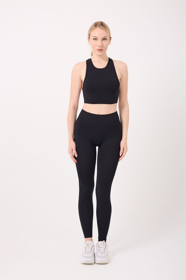 Aura Arkası Toplamalı Toparlayıcı Etkili Yüksek Bel Seamless Tayt