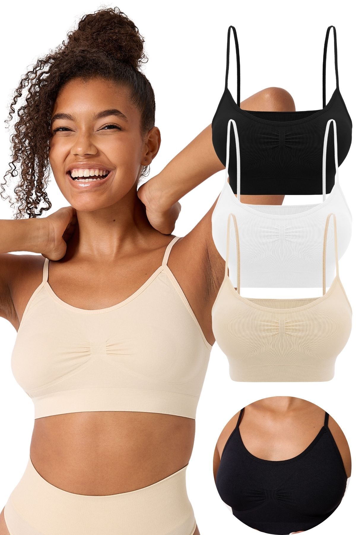 3'lü ince askılı büstiyer