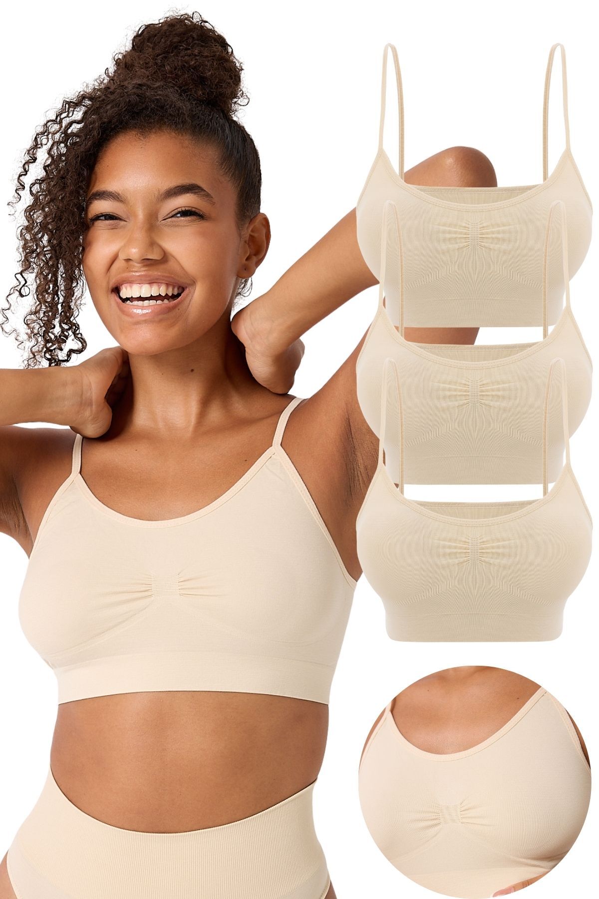 3'lü ince askılı büstiyer