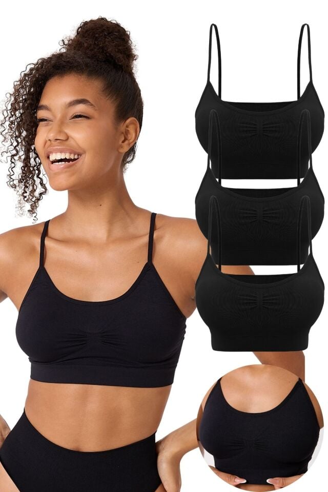 3'lü ince askılı büstiyer