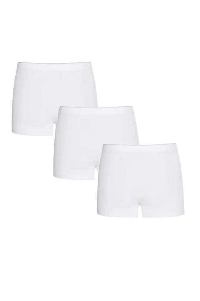 3'lü kadın seamless boxer BEYAZ - L
