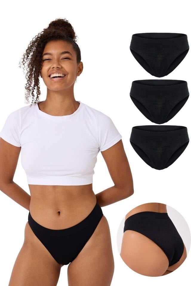 3'lü Kadın Dikişsiz Basic Slip Külot