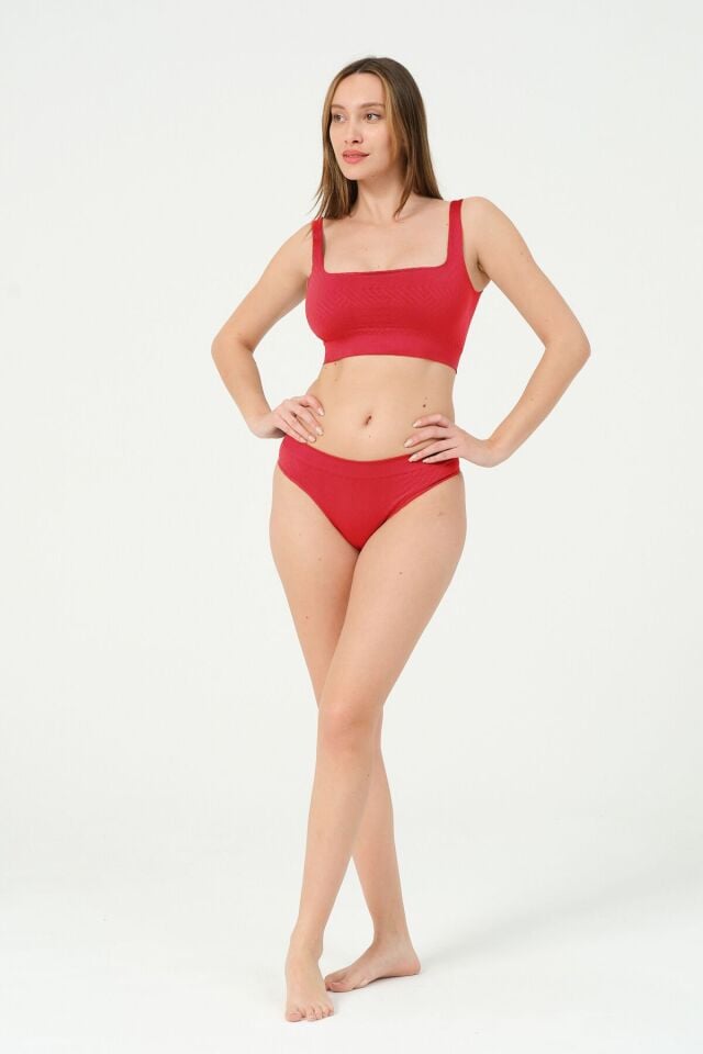 Zigzag Desenli Dikişsiz Slip Külot