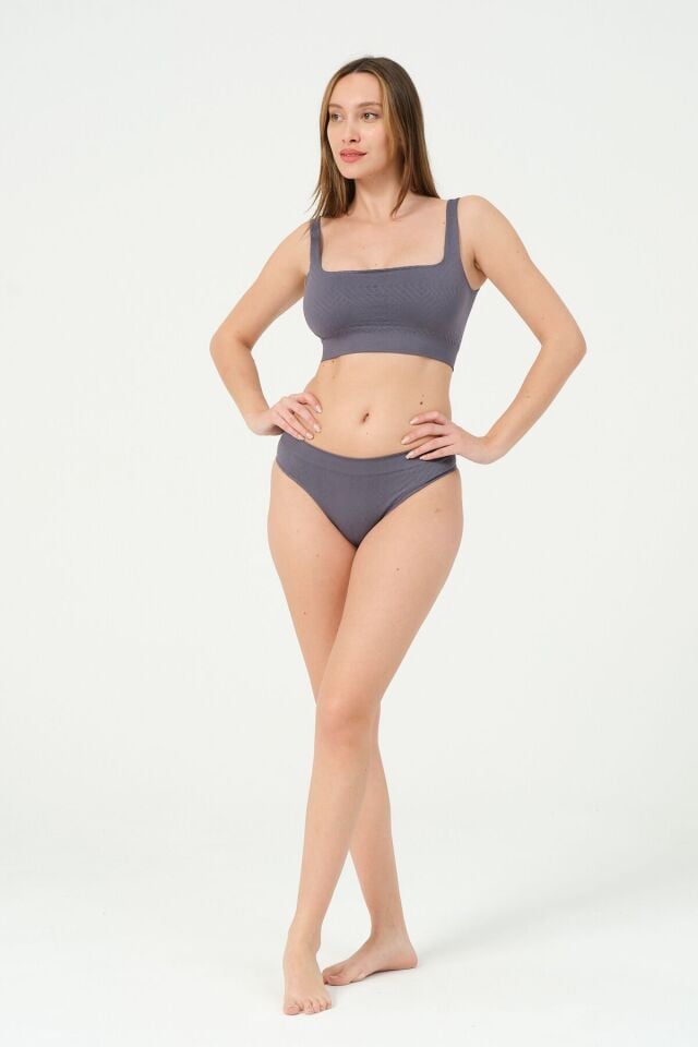Zigzag Desenli Dikişsiz Slip Külot