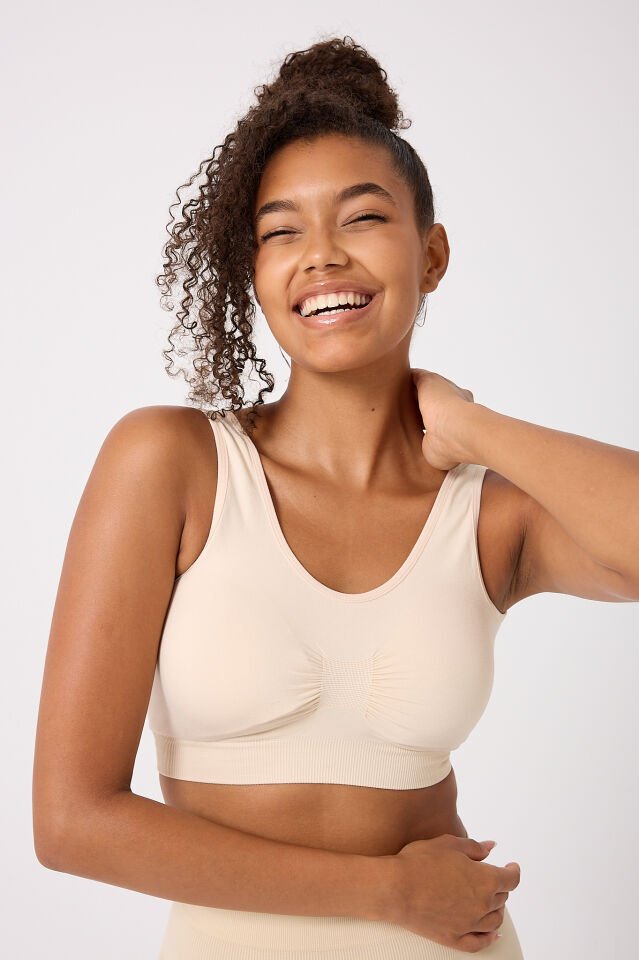 3'lü Kadın Dikişsiz Kalın Askılı Esnek Pedli Büstiyer