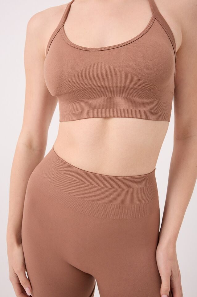 Kadın Dikişsiz Boyundan Geçirmeli Spor Büstiyer