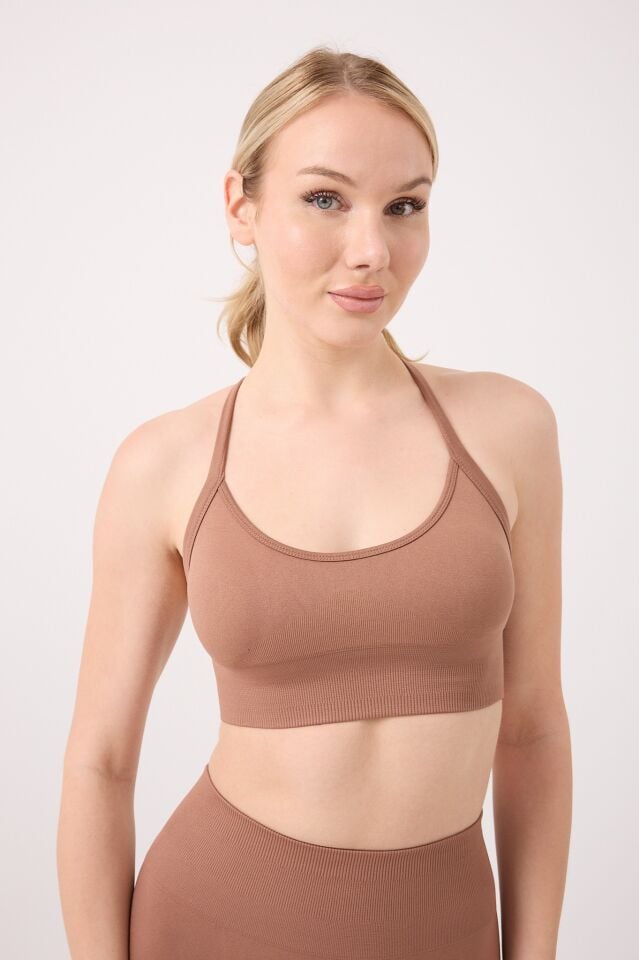 Kadın Dikişsiz Boyundan Geçirmeli Spor Büstiyer