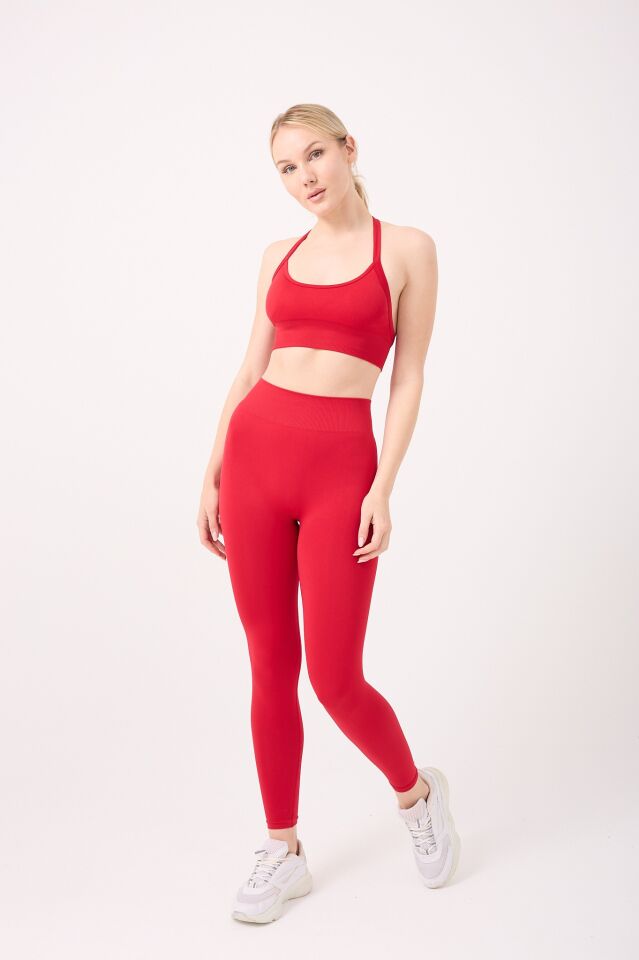 Aura Arkası Toplamalı Toparlayıcı Etkili Yüksek Bel Seamless Tayt