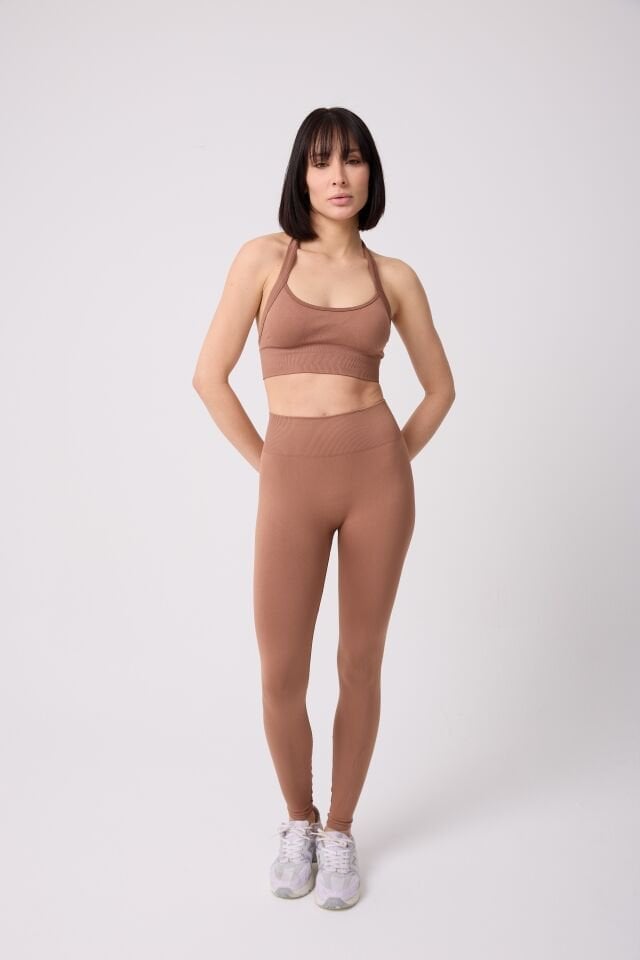 Aura Arkası Toplamalı Toparlayıcı Etkili Yüksek Bel Seamless Tayt