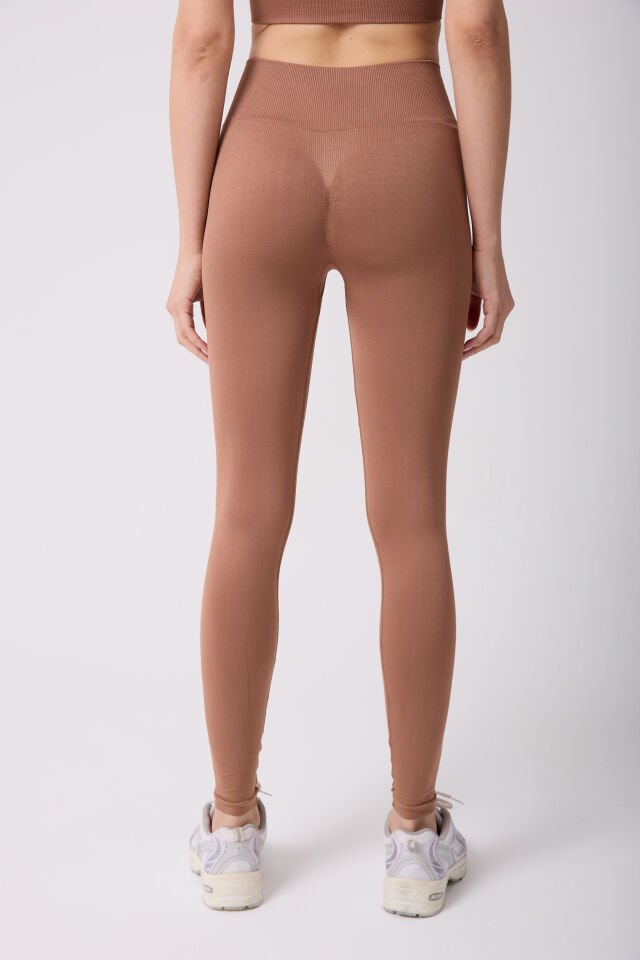 Aura Arkası Toplamalı Toparlayıcı Etkili Yüksek Bel Seamless Tayt