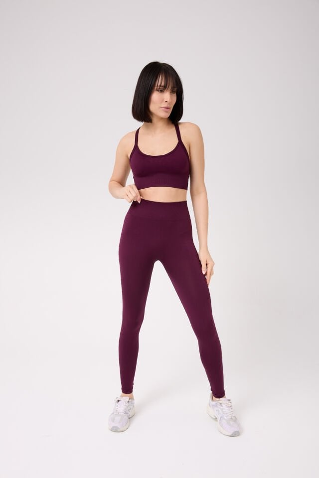 Aura Arkası Toplamalı Toparlayıcı Etkili Yüksek Bel Seamless Tayt