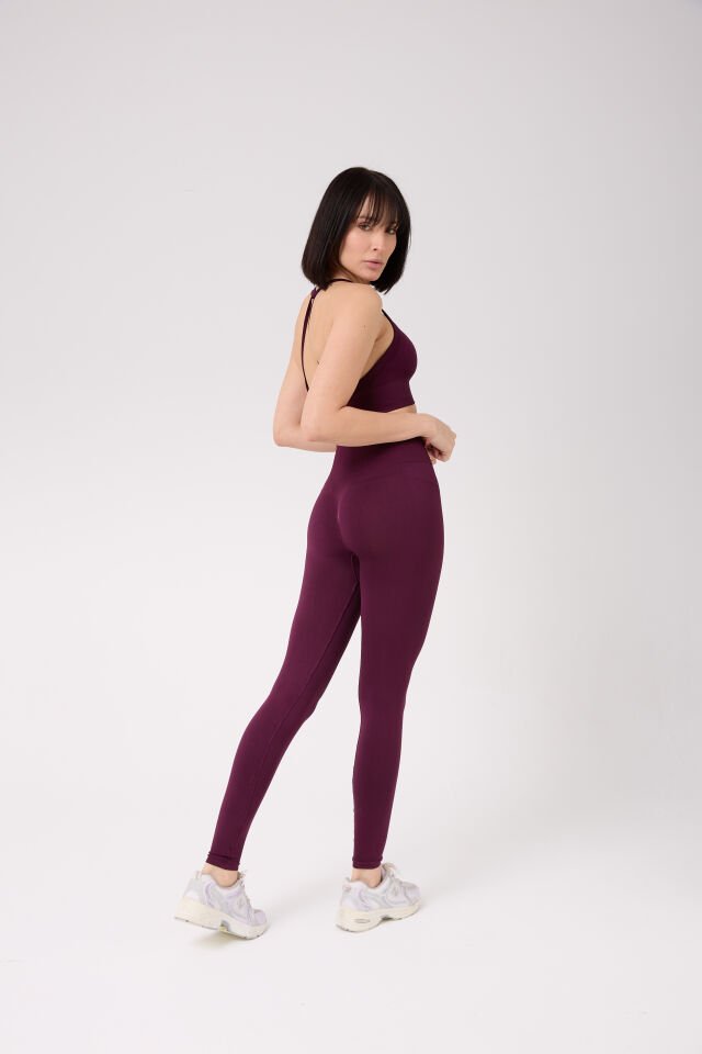 Aura Arkası Toplamalı Toparlayıcı Etkili Yüksek Bel Seamless Tayt