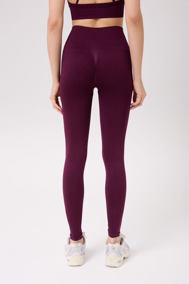 Aura Arkası Toplamalı Toparlayıcı Etkili Yüksek Bel Seamless Tayt