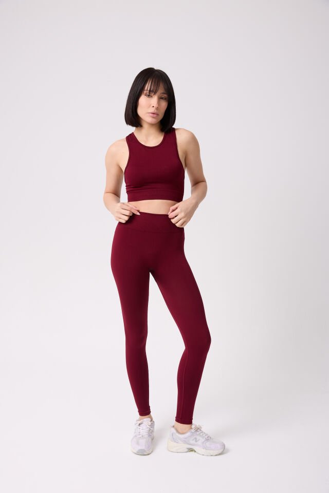 Aura Arkası Toplamalı Toparlayıcı Etkili Yüksek Bel Seamless Tayt