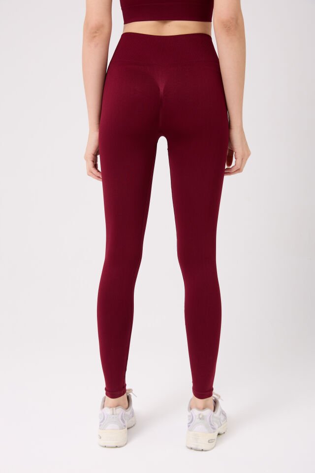 Aura Arkası Toplamalı Toparlayıcı Etkili Yüksek Bel Seamless Tayt